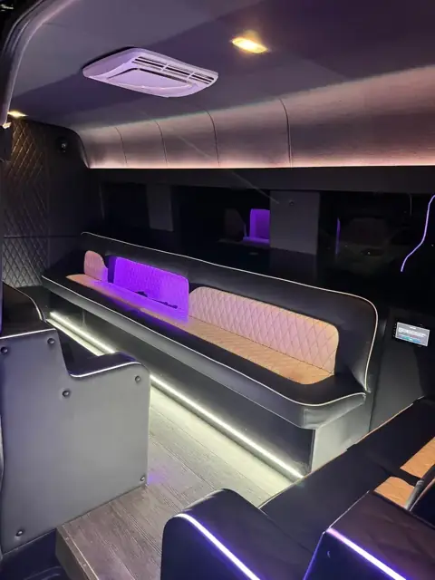 Executive Van: Lounge seating with ambient lights