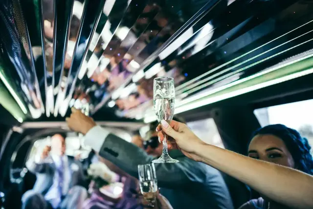 Stretch Limousine: A toast inside the limo